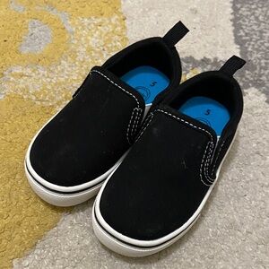 Classic Black Slip-On Kids Sneakers